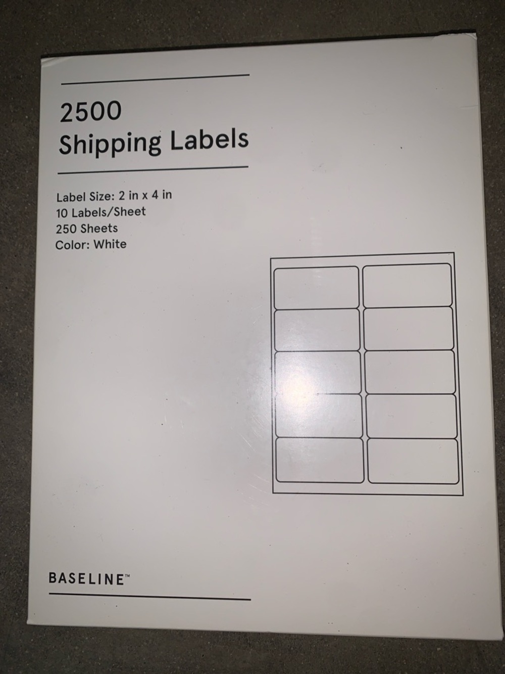 Shipping Labels - 2” X 4” - 250 Sheets